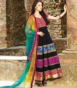 Arena Fashions Designer Ghagra Black & Awesome Red Anarkali Suit