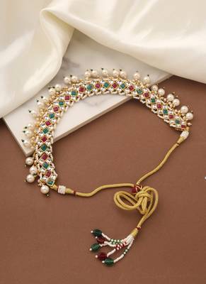 Multicolor Gold Choker Set with Pearls 5