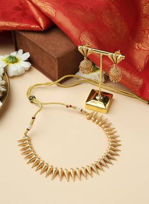 High Gold Temple Necklace Set with Jhumkas 1