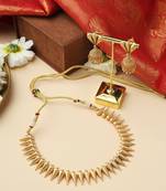 High Gold Temple Necklace Set with Jhumkas
