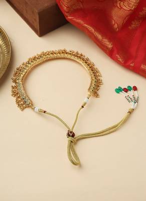 High Gold Necklace Set with Jhumkas 3