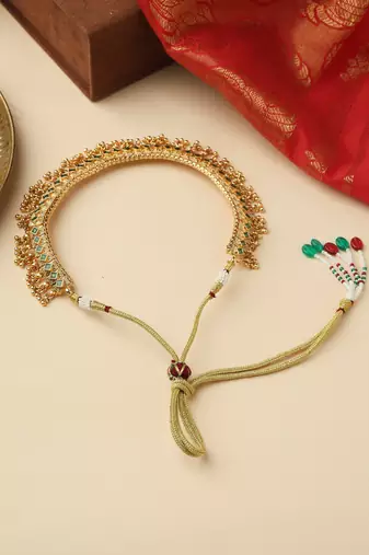 High Gold Necklace Set with Jhumkas