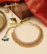 High Gold Necklace Set with Jhumkas