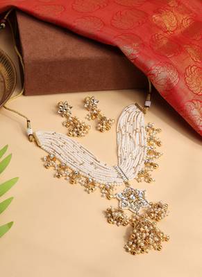 Kundan Pearl Necklace Set with Matching Earrings 1