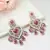 Pink Stone and White Accent Heart American Diamond Earrings