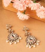 American Diamond Earrings with Pearl Accents