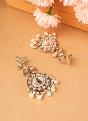 American Diamond Earrings with Pearl Accents 2