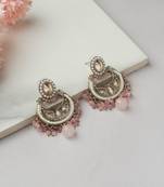 Pink Stone Chandbali Earrings