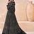 Black faux georgette embroidered anarkali suit semi stitched