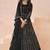 Black faux georgette embroidered anarkali suit semi stitched