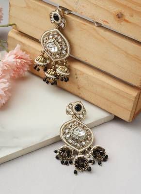 Kundan Danglers with Black Accents 3