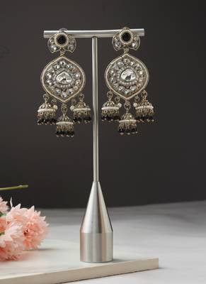 Kundan Danglers with Black Accents 4