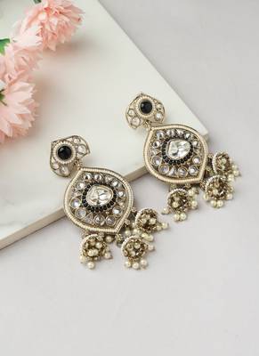 Kundan Danglers with Black Accents 2