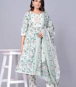 Tourquise cotton printed kurti
