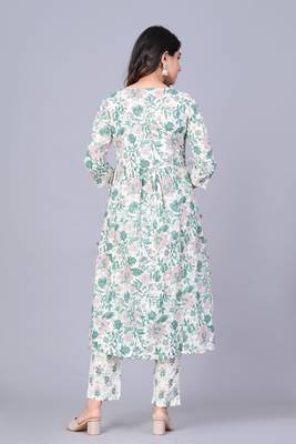 Tourquise cotton printed kurti 2