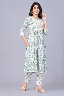 Tourquise cotton printed kurti 3