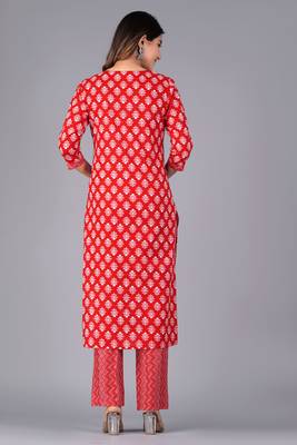 Marron cotton printed kurti 1