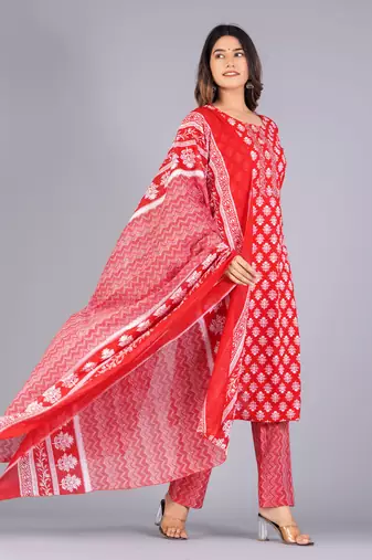 Marron cotton printed kurti