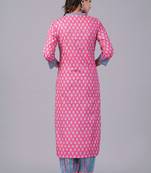 Pink cotton printed kurti