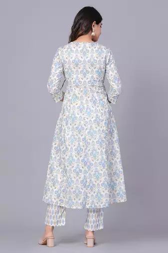 Blue cotton printed kurti