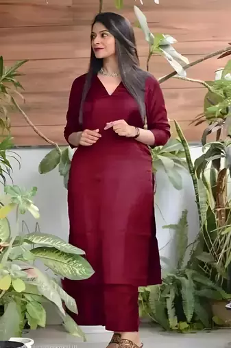 Cotton kurti with pant and dupatta