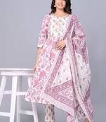 Pink cotton printed kurti