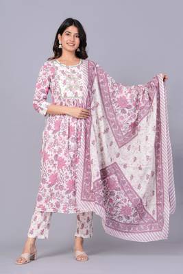 Pink cotton printed kurti 3