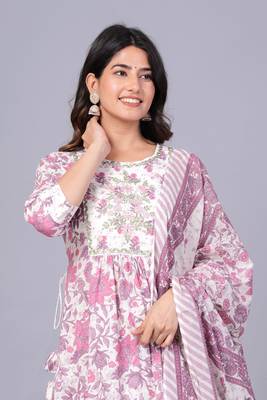 Pink cotton printed kurti 5