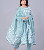 Green cotton printed kurti