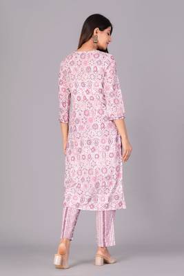 Pink cotton printed kurti 2