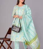 Green cotton printed kurti