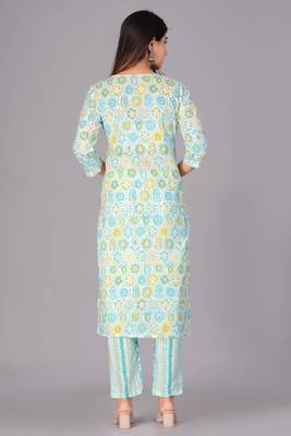 Green cotton printed kurti 2