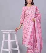 Pink cotton printed kurti
