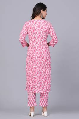 Pink cotton printed kurti 2