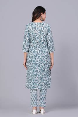 Blue cotton printed kurti 2