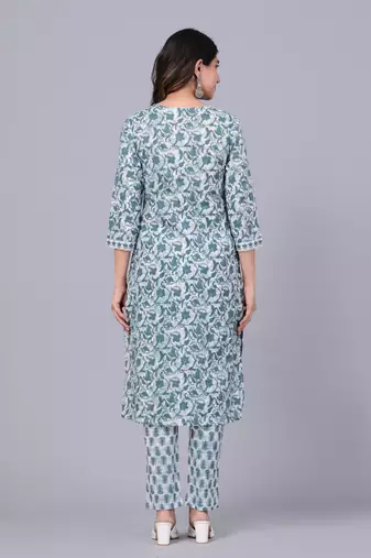 Blue cotton printed kurti