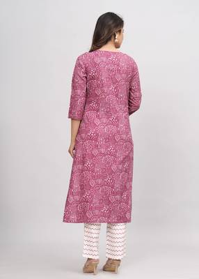 Maroon cotton printed kurti 2