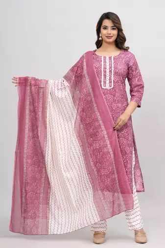 Maroon cotton printed kurti