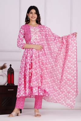 Pink cotton printed kurti 1