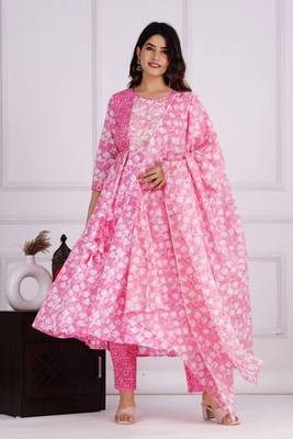 Pink cotton printed kurti 3