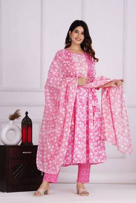 Pink cotton printed kurti 4