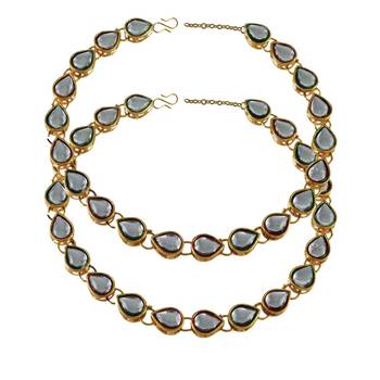Size 11 inch adjustable brass multi kunden stud anklet 3