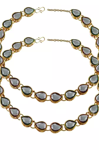 Size 11 inch adjustable brass multi kunden stud anklet