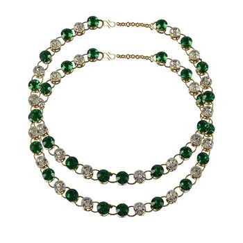 Size 11 inch adjustable brass multi stone stud anklet 3