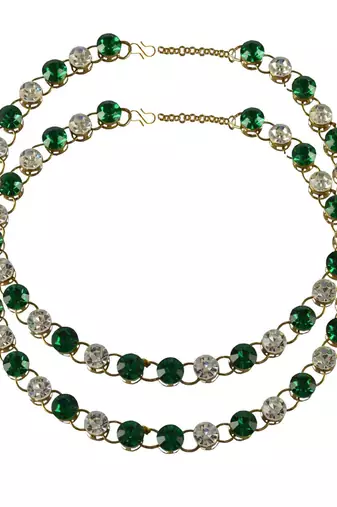 Size 11 inch adjustable brass multi stone stud anklet