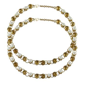 Size 11 inch adjustable brass multi stone stud anklet 3