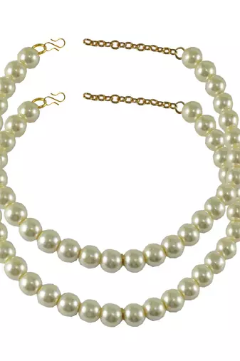 Size 11 inch adjustable moti white moti stud  anklet