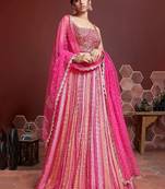 Pink Silk Lehenga Choli with Sequin Embroidery