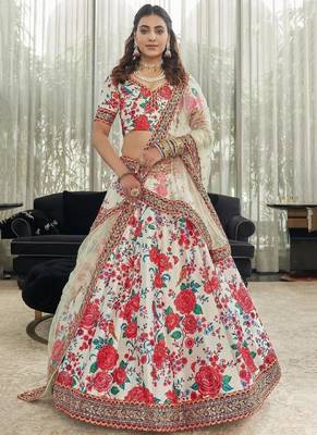 off white sequins work art silk lehenga-choli 3