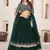 Forest Green Georgette Sequins Work Lehenga Choli